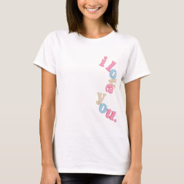 Camiseta de tipografia pastel ondulada e estética 
