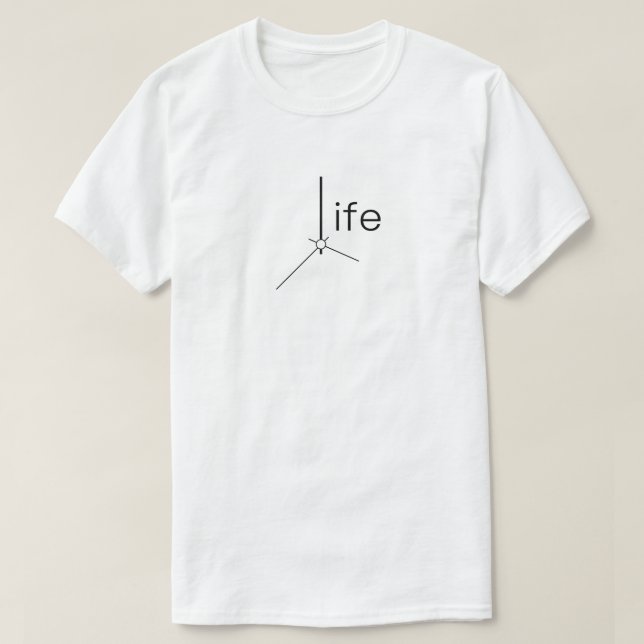 Camiseta de Tipografia Ponteiro de Relógio de Temp (Frente do Design)