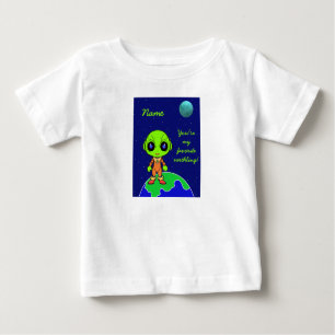 Camiseta de Toddler com alienígena e lua por Jo Im