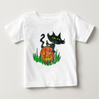 Camiseta de Toddler - Gatinho de Halloween e Abóbo