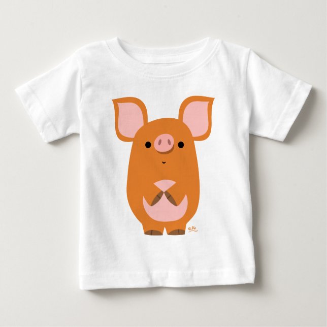 Camiseta de Tons Bonitos Porco Bebê Camisa (Frente)