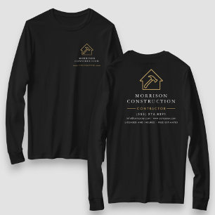 Camiseta de Trabalho Preta e Dourada para Reparos
