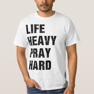 Camiseta de Treino Cristã Levanta Pesado Reza Fort