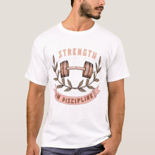 Camiseta de treino de ginásio Força e Disciplina