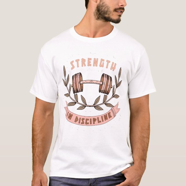 Camiseta de treino de ginásio Força e Disciplina (Frente)