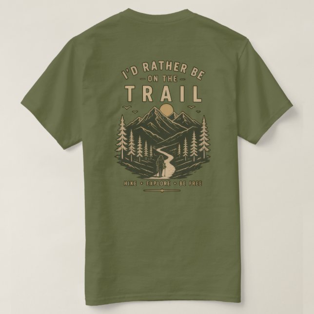 Camiseta de Trilha de Correr Oliva – Chamado das T (Verso do Design)