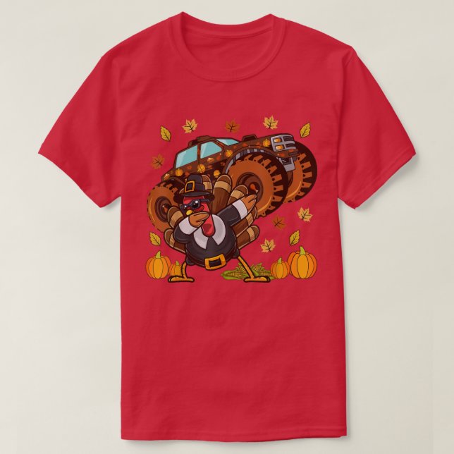 Camiseta de Truque de Dabbing Turkey Monster (Frente do Design)