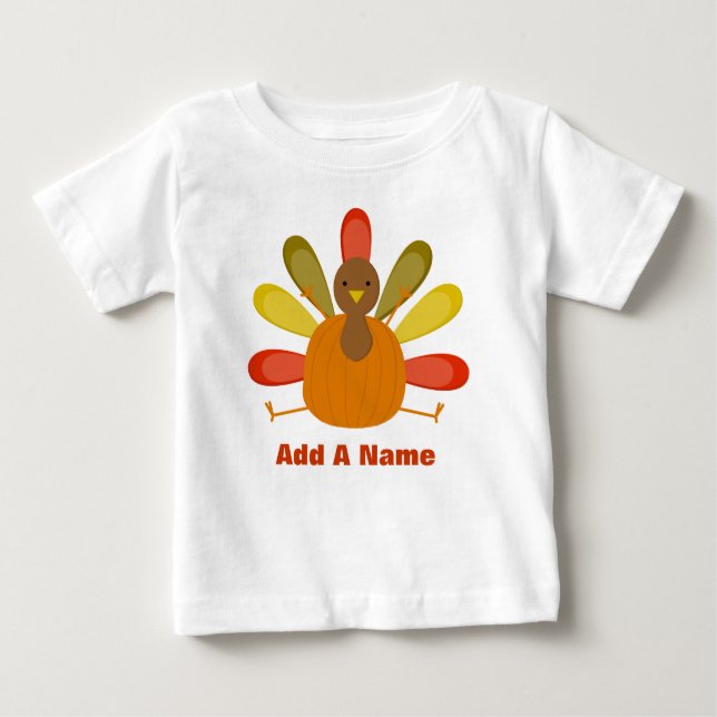 Camiseta de Turquia da acção de graças para o bebê (Frente)
