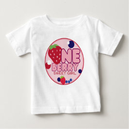 Camiseta de um ano de menina doce como uma baga