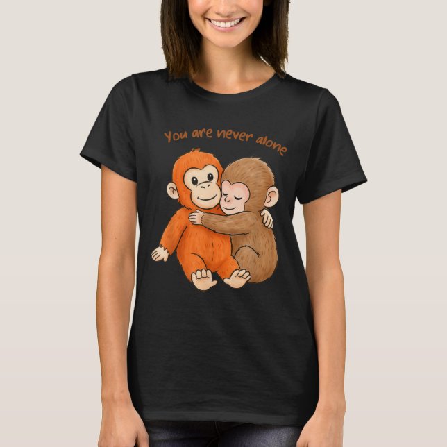 Camiseta Dê um Soco no Macaco Bebê Fofo que Abraça Você Est (Frente)