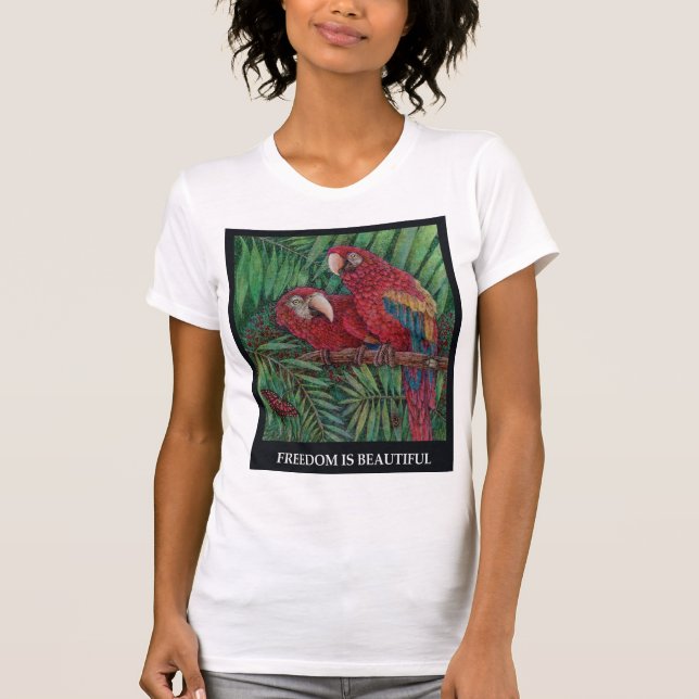 Camiseta de uma mulher de conservação da Terra (Frente)