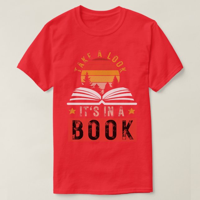 Camiseta Dê uma olhada em um Livro 14 (Frente do Design)
