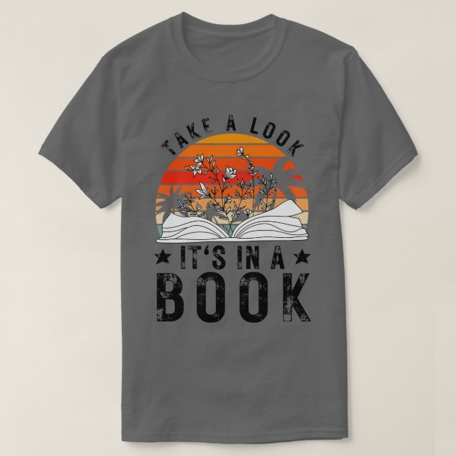 Camiseta Dê uma olhada em um Livro 14 (Frente do Design)