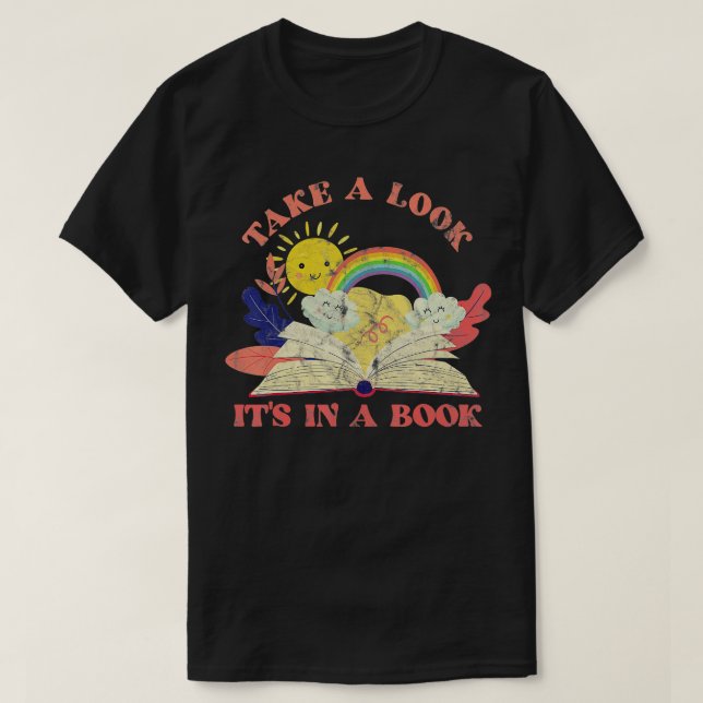 Camiseta Dê Uma Olhada Em Um Livro De Nuvens Arco-Íris (Frente do Design)