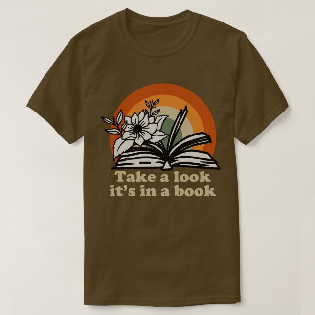 Camiseta Dê Uma Olhada Em Um Livro Engraçado, O Bookworm Ar (Frente do Design)