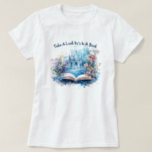 Camiseta Dê uma olhada, está em um livro