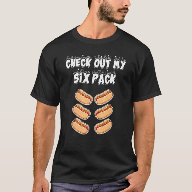 Camiseta Dê Uma Olhada No Meu Cachorro De Seis Pacotes (Frente)