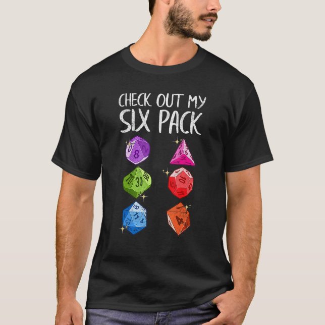 Camiseta Dê uma olhada no meu Nerd Piada de jogos com seis  (Frente)