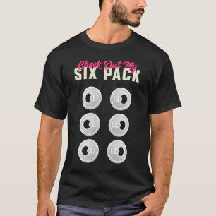 Camiseta Dê uma olhada no meu pacote de seis latas de cerve