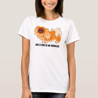 Camiseta Dê uma olhada no meu Pekingese
