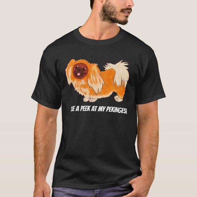 Camiseta Dê uma olhada no meu Pekingese (Frente)
