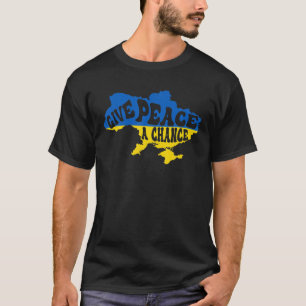 Camiseta Dê Uma Oportunidade À Paz Com O Mapa De Bandeiras 