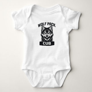 Camiseta de uma peça para família de lobo filhote 