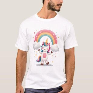 Camiseta de Unicórnio Dabbing - Arco-íris de Dança