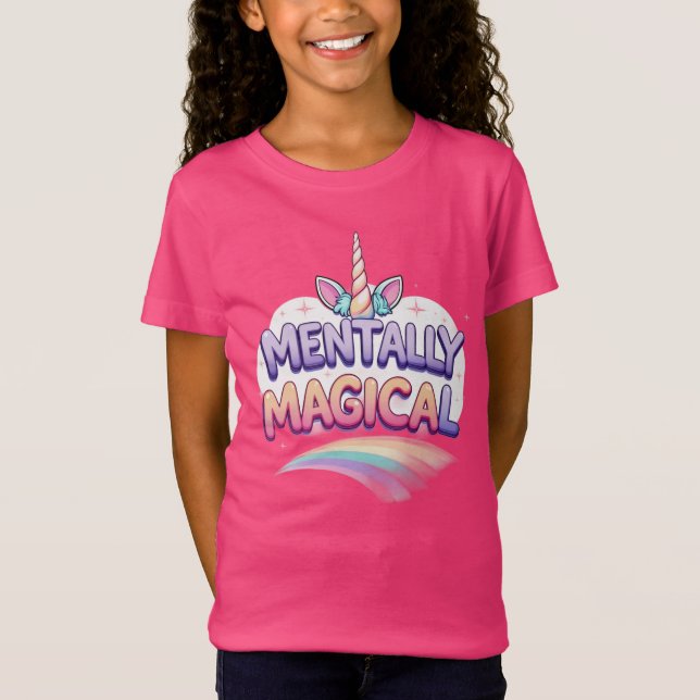 Camiseta de Unicórnio "Magicamente Mental" (Frente)