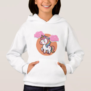 Camiseta de Unicórnio para Crianças com Nuvens