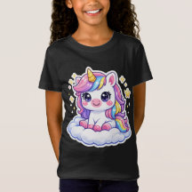 Camiseta de Unicórnio Personalizada Fofa para Cria