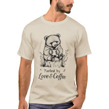 Camiseta de Urso Engraçado 'Energizado por Amor e 