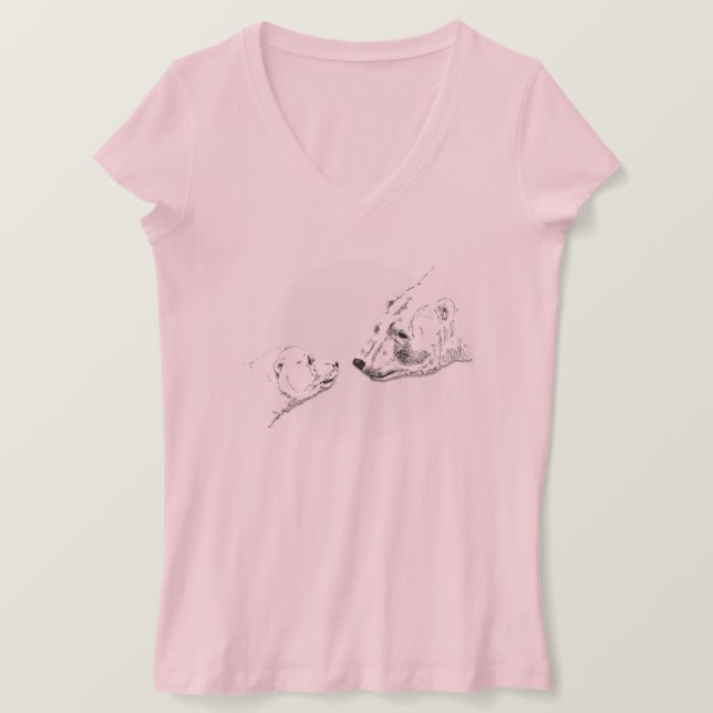 Camiseta de Urso Polar Camisa de Arte Beija Urso f (Frente do Design)