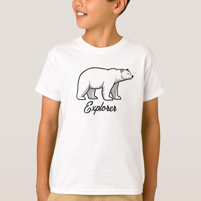 Camiseta de urso polar Explorer – design Minimalis (Frente)