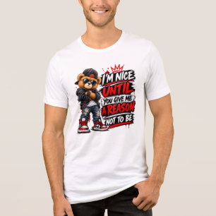 Camiseta de Urso Teddy com Citação Sarcástica de M