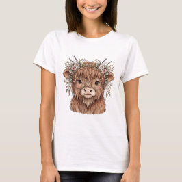 Camiseta de vaca das terras altas bonita