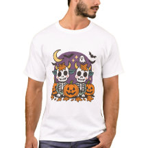 Camiseta de Vacas Esqueleto Assustadoras Fofas com