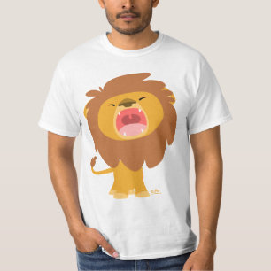 Camiseta de valor do desenho de um leão giratório