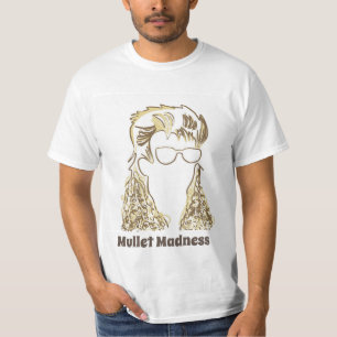 Camiseta de valor masculino Mullet Madness White