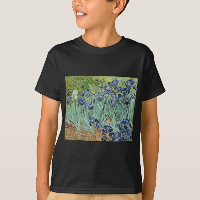 Camiseta De Van Gogh vida ainda: Vaso com íris (Frente)