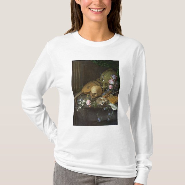 Camiseta De Vanitas uma vida ainda com um nautilus e um (Frente)