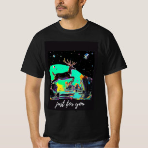 camiseta de veado neon Tshirt de impressão animal
