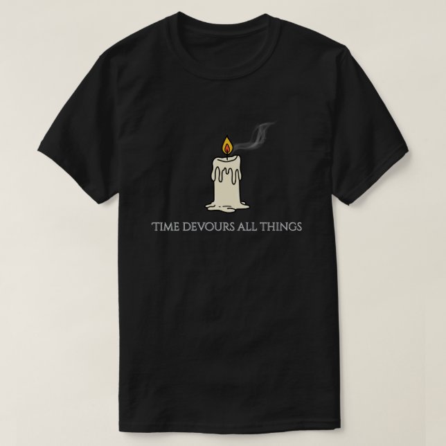 Camiseta de Vela Estética de Dark Academia (Frente do Design)