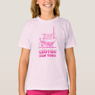 Camiseta de veleiro rosa para raparigas, Croton-on