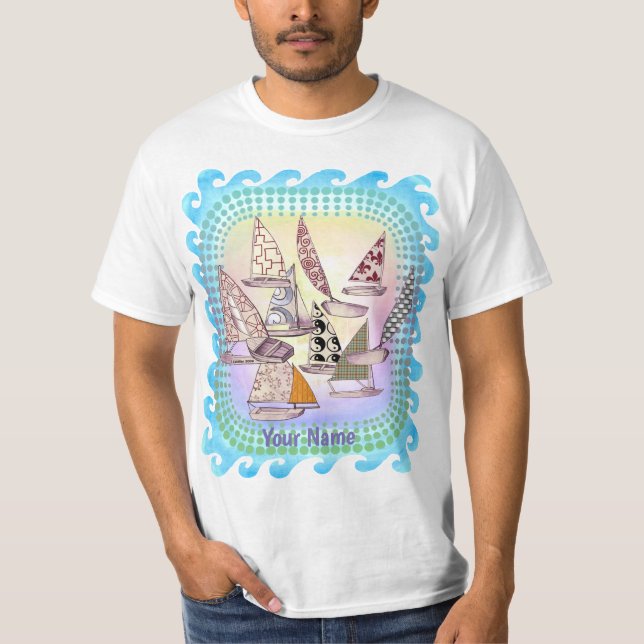 Camiseta de veleiros de padrão (Frente)
