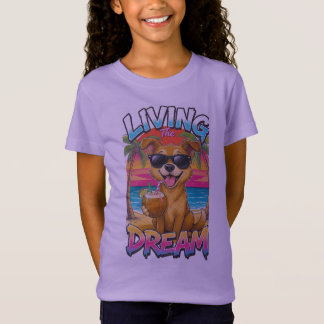 Camiseta de Verão Cachorro Fofo na Praia