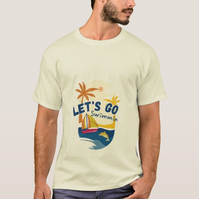 Camiseta de verão de praia (Frente)