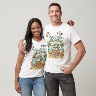 Camiseta de Verão de Preguiça Cansada mas Ainda Cu
