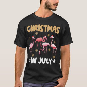Camiseta de Verão do Reboque do Flamingo de Natal