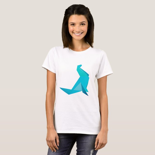 Camiseta de Verão do Selo de Origami (Frente Completa)
